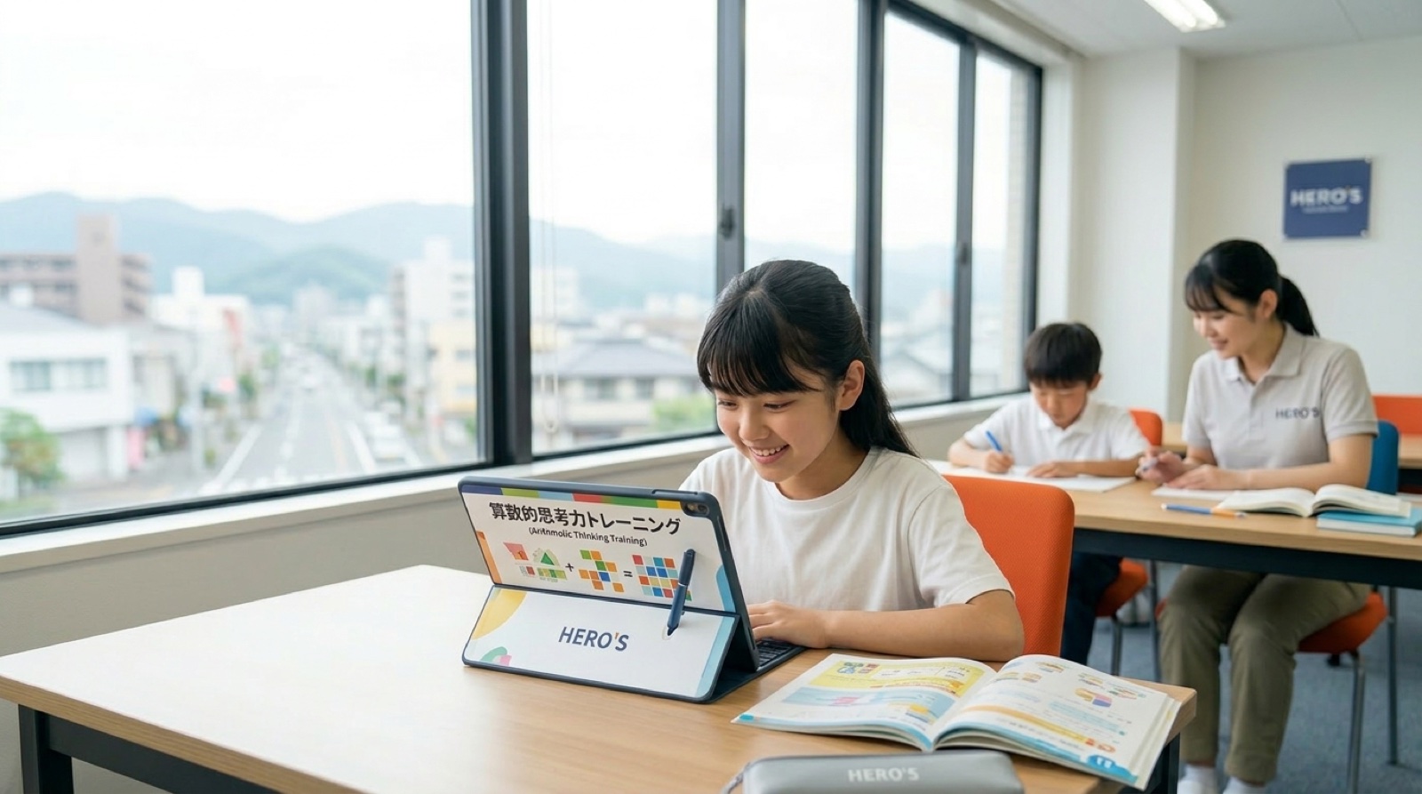 小学生がタブレットで学習